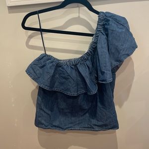 One shoulder ruffle top